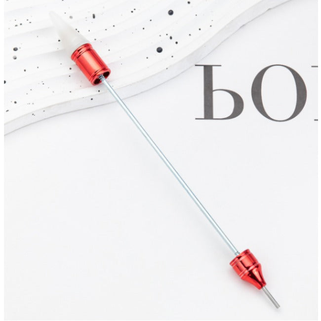 Wholesale 2pcs Beadable Pens Nail art Double-head drill pen DIY tools with wax blotting dot decal appliqué pen